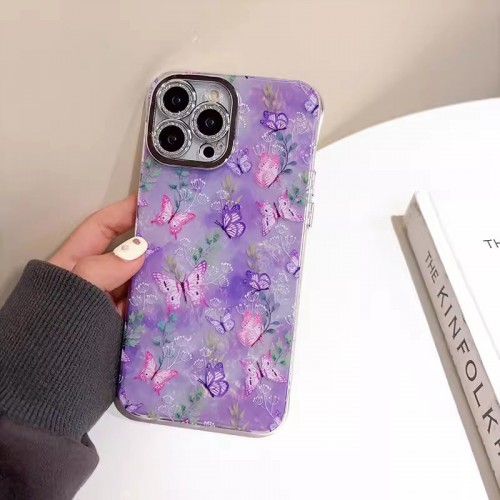 Gorgeous Shell Pattern Flower Butterfly Pattern Phone Case With Anti-drop Protection And Shock Absorption For iPhone